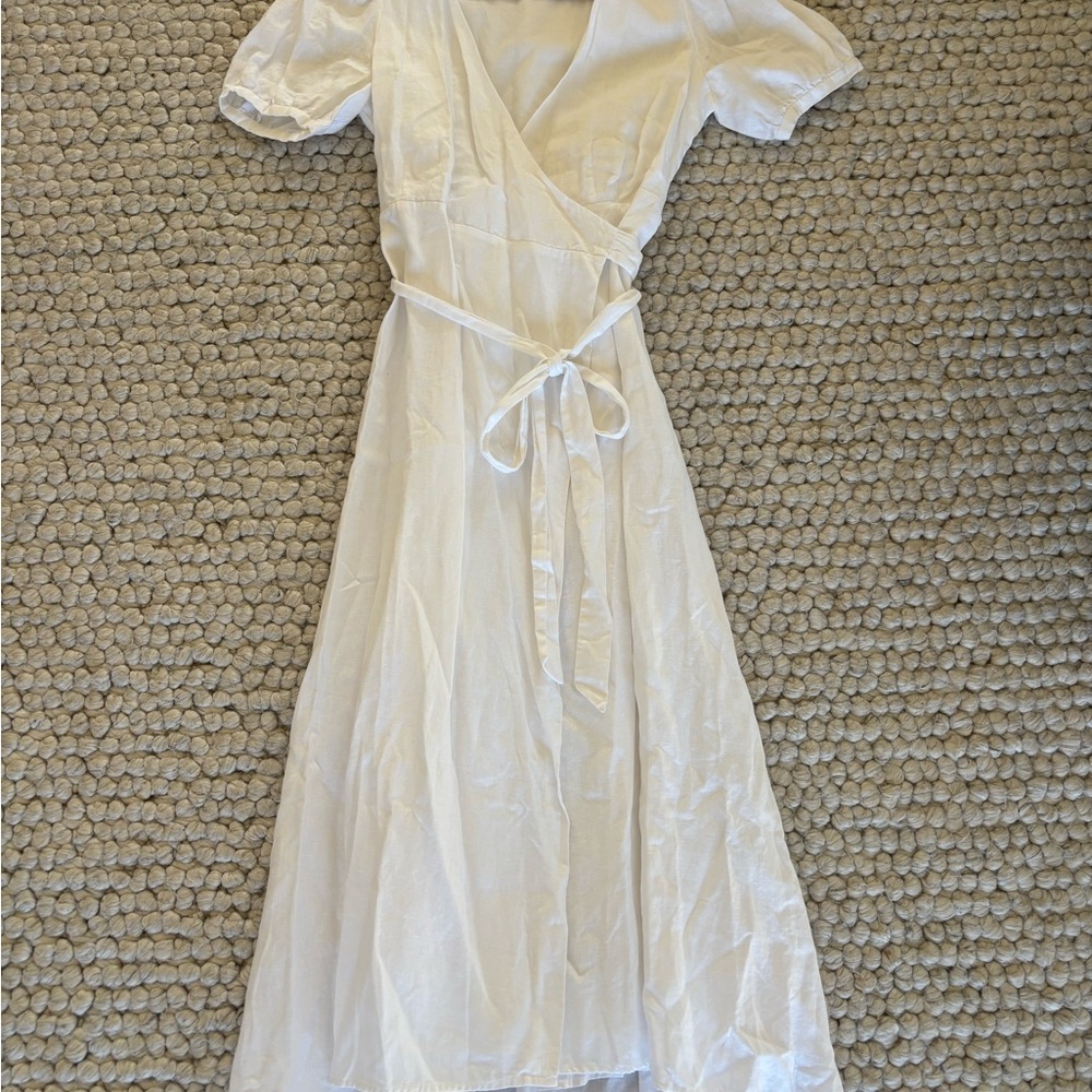 Reformation White Wrap Dress